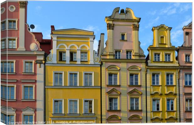Tenement houses in Wroclaw, Poland.  Canvas Print by Paulina Sator