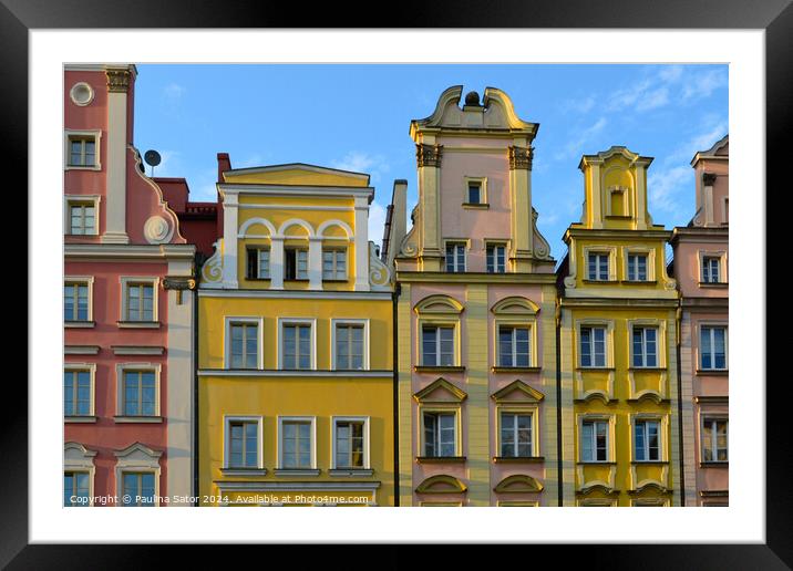 Tenement houses in Wroclaw, Poland.  Framed Mounted Print by Paulina Sator