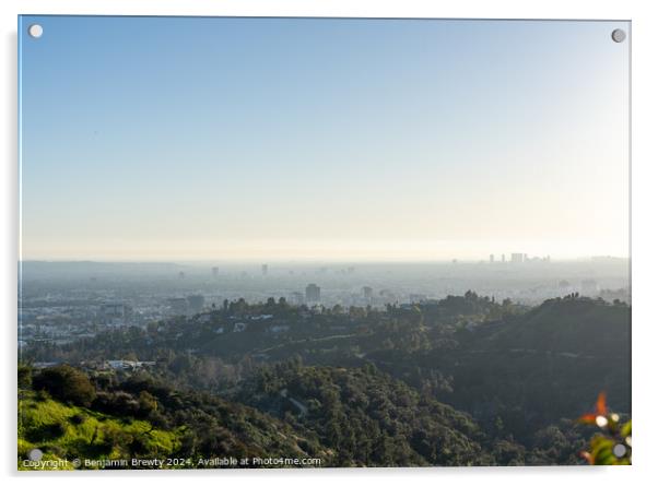 LA Skyline Acrylic by Benjamin Brewty