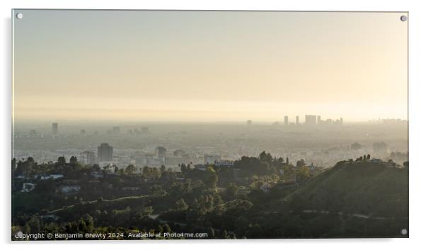 Los Angeles Skyline  Acrylic by Benjamin Brewty