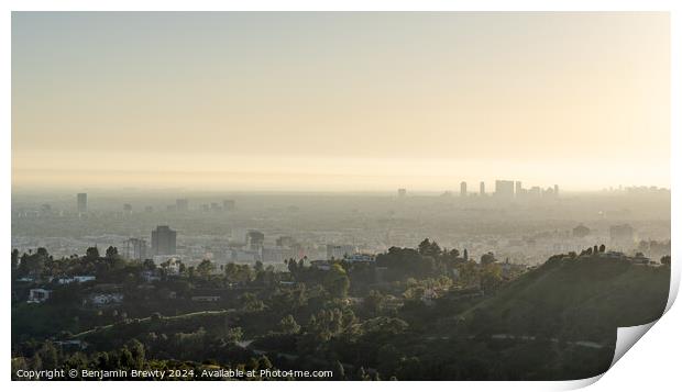 Los Angeles Skyline  Print by Benjamin Brewty
