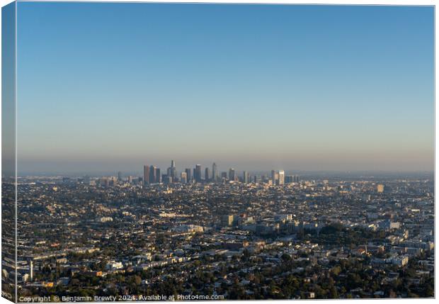 Los Angeles Skyline  Canvas Print by Benjamin Brewty