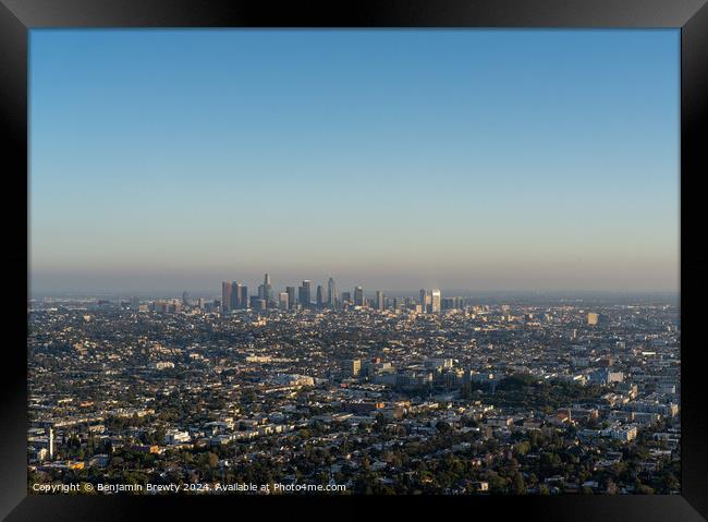 Los Angeles Skyline  Framed Print by Benjamin Brewty