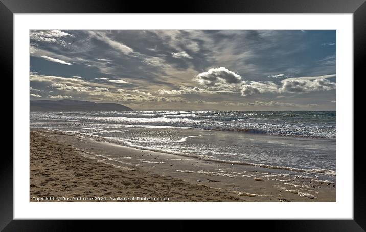 Westport Beach Campbeltown Framed Mounted Print by Ros Ambrose
