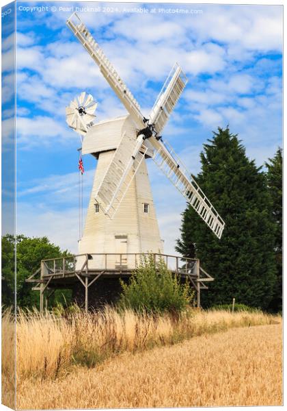 Woodchurch Windmill in Kent Countryside Canvas Print by Pearl Bucknall