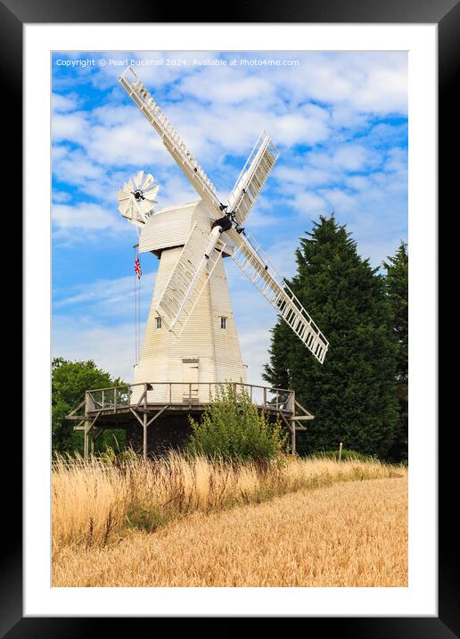 Woodchurch Windmill in Kent Countryside Framed Mounted Print by Pearl Bucknall