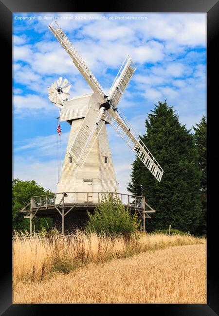 Woodchurch Windmill in Kent Countryside Framed Print by Pearl Bucknall