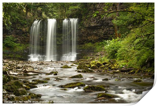 Sgwd yr Eira in Waterfall Country, Wales. Print by Paul Edney