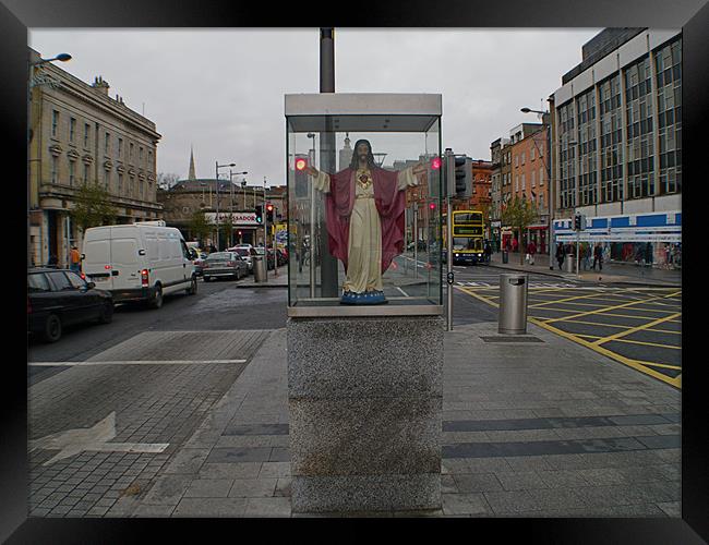 IN THE STREET OF DUBLIN Framed Print by radoslav rundic