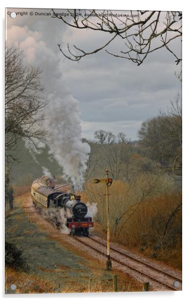 Steam Train on the East Somerset Railway Acrylic by Duncan Savidge