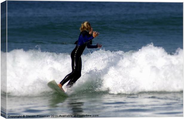 Young Surfer Canvas Print by Steven Plowman