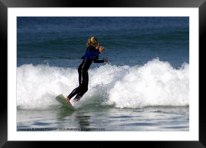 Young Surfer Framed Mounted Print by Steven Plowman