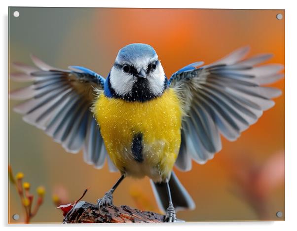 Blue Tit Acrylic by Steve Smith