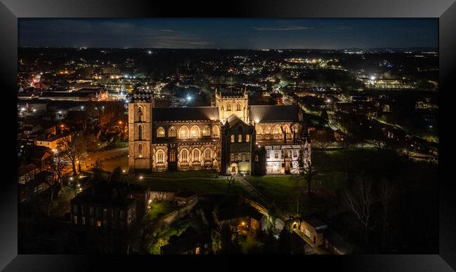 Ripon Cathedral at Night Framed Print by Apollo Aerial Photography