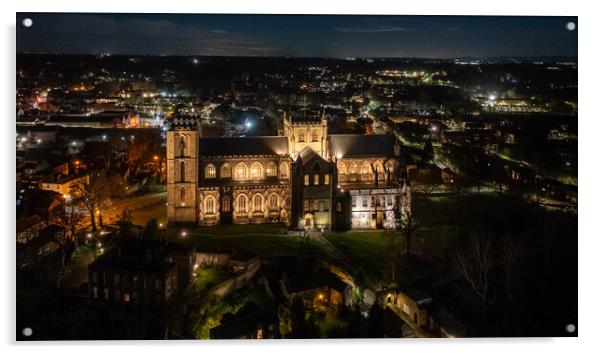 Ripon Cathedral at Night Acrylic by Apollo Aerial Photography
