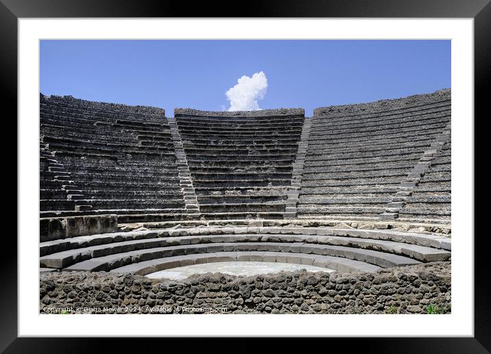 Pompeii The Odeon Theatre Framed Mounted Print by Diana Mower