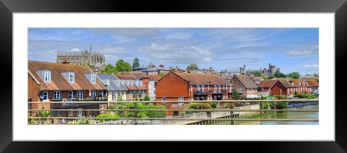 Arundel Town Castle and Cathedral   Framed Mounted Print by Diana Mower