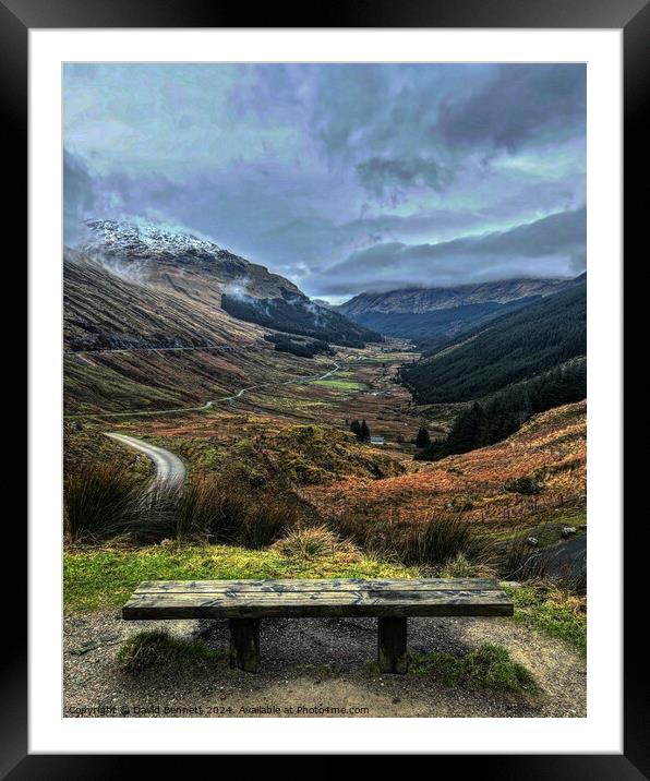 Loch Lomond Rest and be Thankful Framed Mounted Print by David Bennett