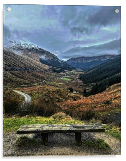 Loch Lomond Rest and be Thankful Acrylic by David Bennett