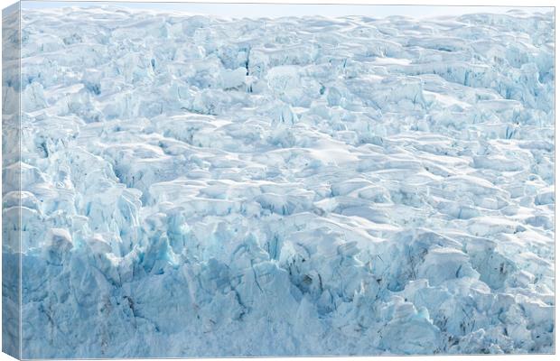 Outdoor The ice at the front of a glacier, Alaska, USA. Canvas Print by Dave Collins