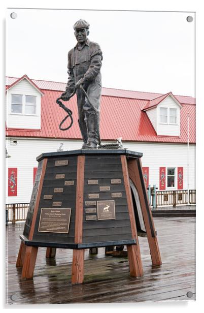 Bojer Wikan Bronze  Fisherman's Memorial  Statue, Petersburg, Alaska, USA Acrylic by Dave Collins
