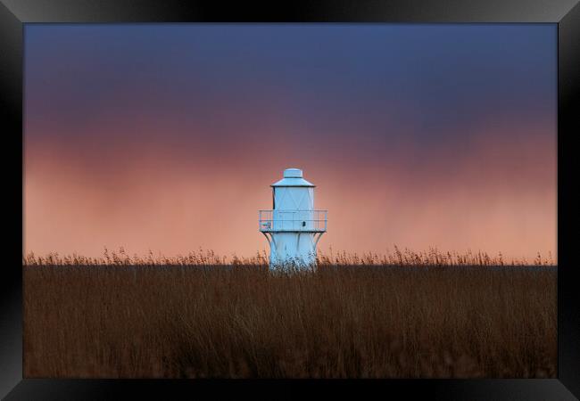 East Usk lighthouse Framed Print by Sandra Kepkowska