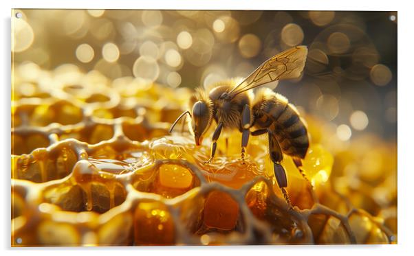 Bee on a Honeycomb Acrylic by T2 