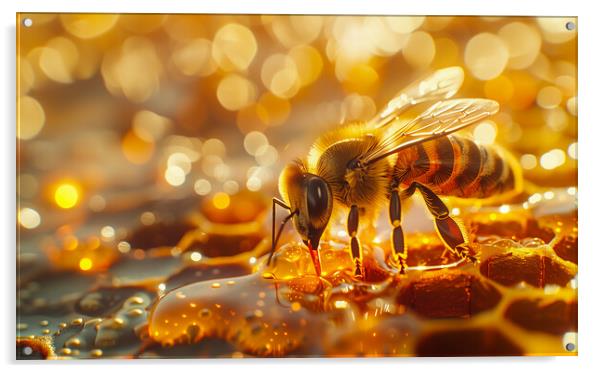 Bee on a Honeycomb Acrylic by T2 