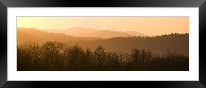 Mountains on fire Framed Mounted Print by Ian Middleton