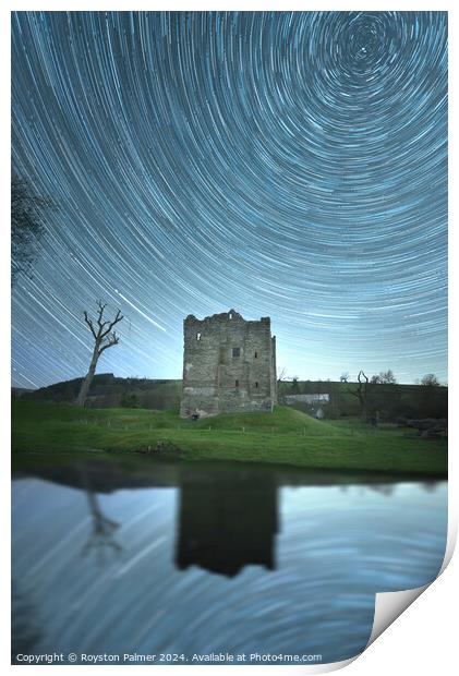 Star Trail - Hopton Castle Craven Arms Print by Royston Palmer