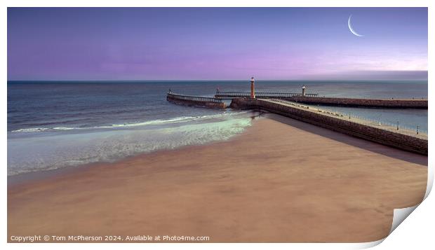Whitby Piers Print by Tom McPherson