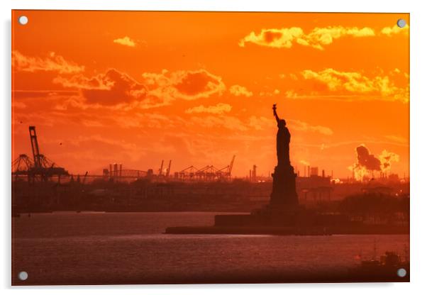 Statue of Liberty Sunset Acrylic by Scott Anderson