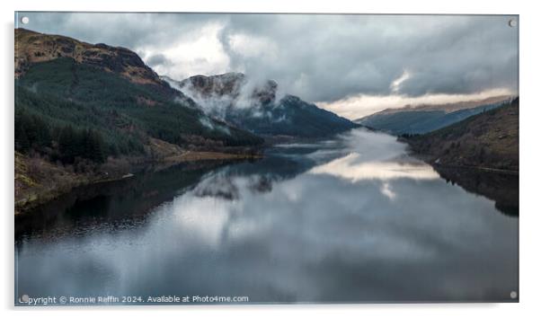 Loch Eck Clouds Acrylic by Ronnie Reffin