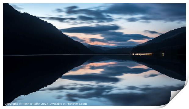 North Loch Eck At Blue Hour Print by Ronnie Reffin
