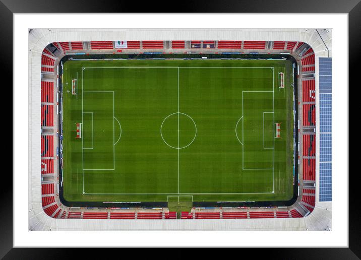 Football Pitch Framed Mounted Print by Apollo Aerial Photography