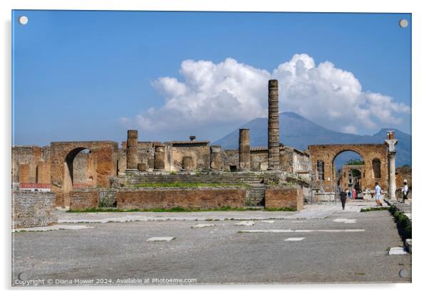 Pompeii The Forum and Versuvius Acrylic by Diana Mower