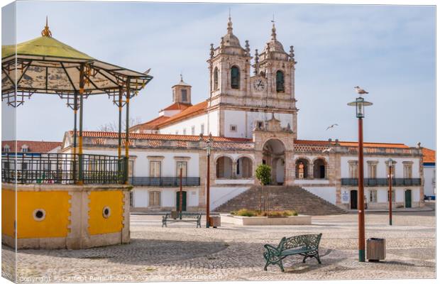 Sanctuary of Our Lady of Nazaré city in Portugal Canvas Print by Laurent Renault
