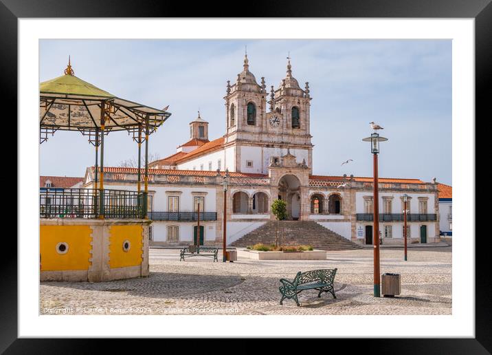 Sanctuary of Our Lady of Nazaré city in Portugal Framed Mounted Print by Laurent Renault