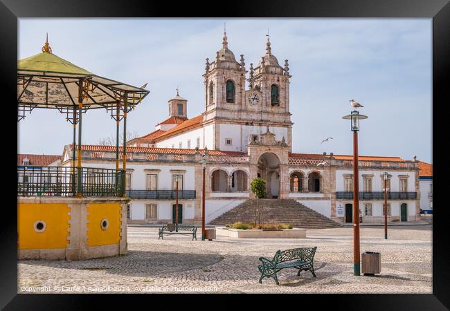 Sanctuary of Our Lady of Nazaré city in Portugal Framed Print by Laurent Renault