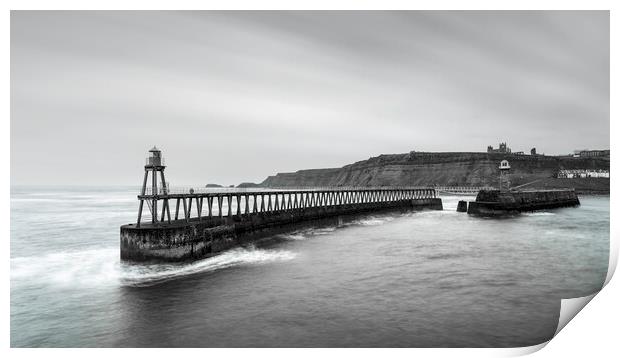 East Pier Black and White  Print by Anthony McGeever