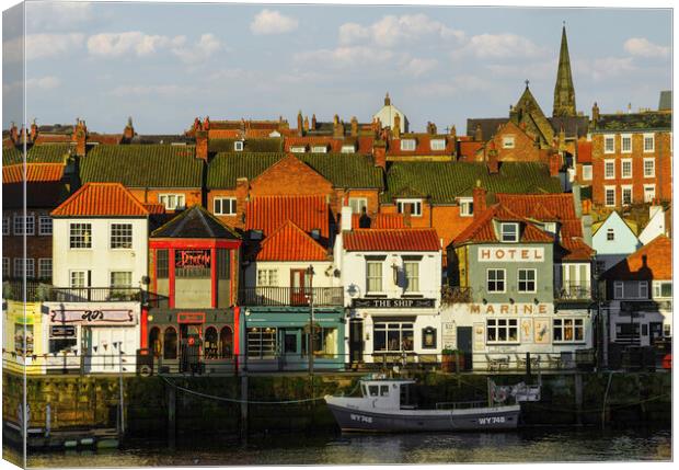 Whitby Quayside  Canvas Print by Anthony McGeever