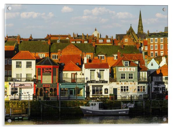 Whitby Quayside  Acrylic by Anthony McGeever