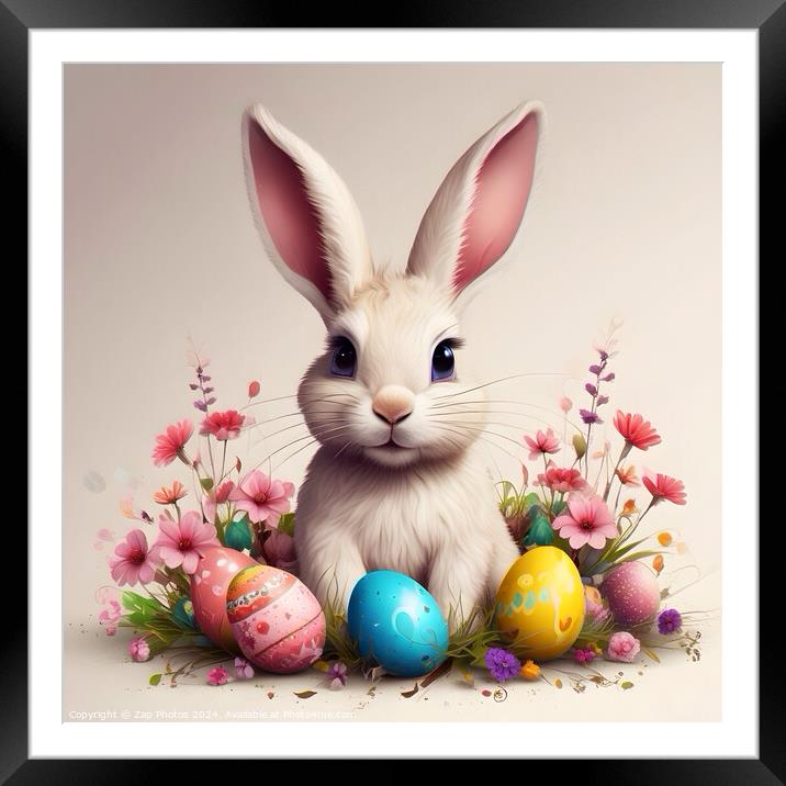 Easter Bunny Framed Mounted Print by Zap Photos