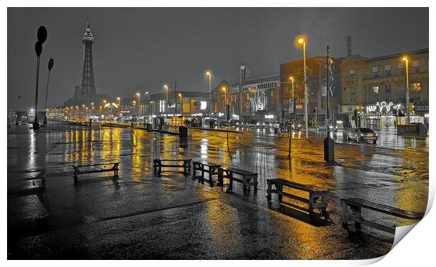 Blackpool Promenade Print by Michael Hopes