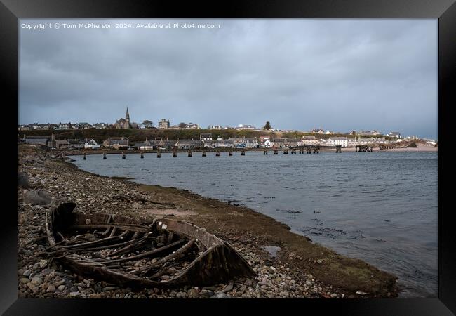 Lossiemouth footbridge (remains of) Framed Print by Tom McPherson