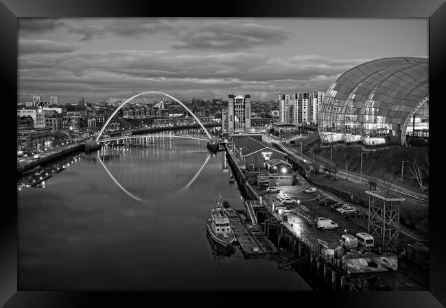 River Tyne at Dusk, Newcastle-Gateshead Framed Print by Rob Cole