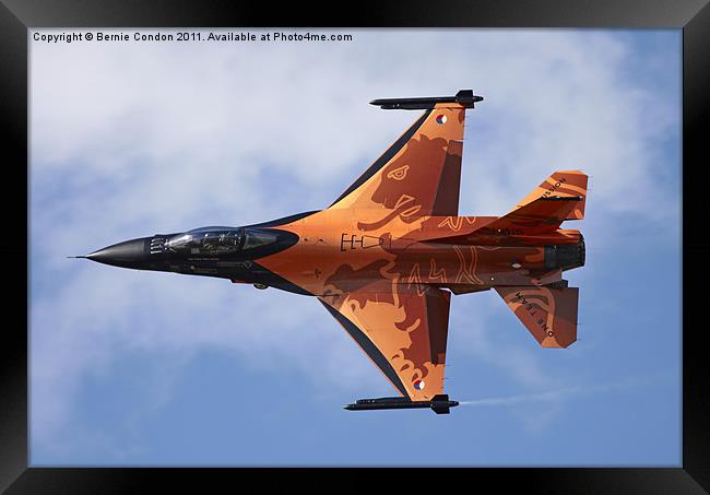 Dutch F16 Falcon Framed Print by Bernie Condon