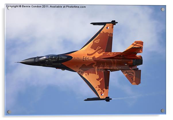 Dutch F16 Falcon Acrylic by Bernie Condon