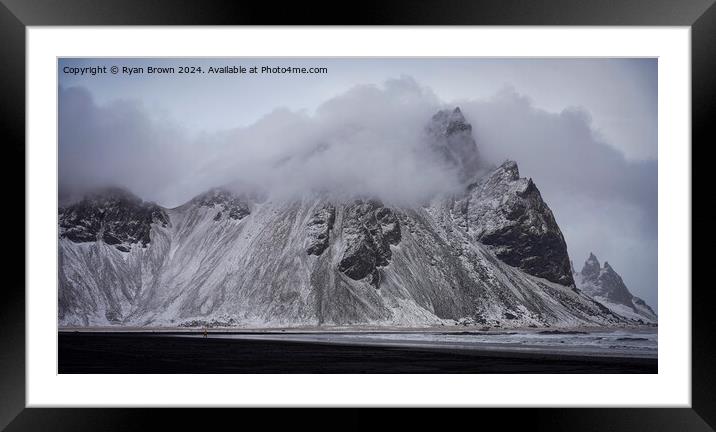 Snowy Vestrahorn Iceland Framed Mounted Print by Ryan Brown