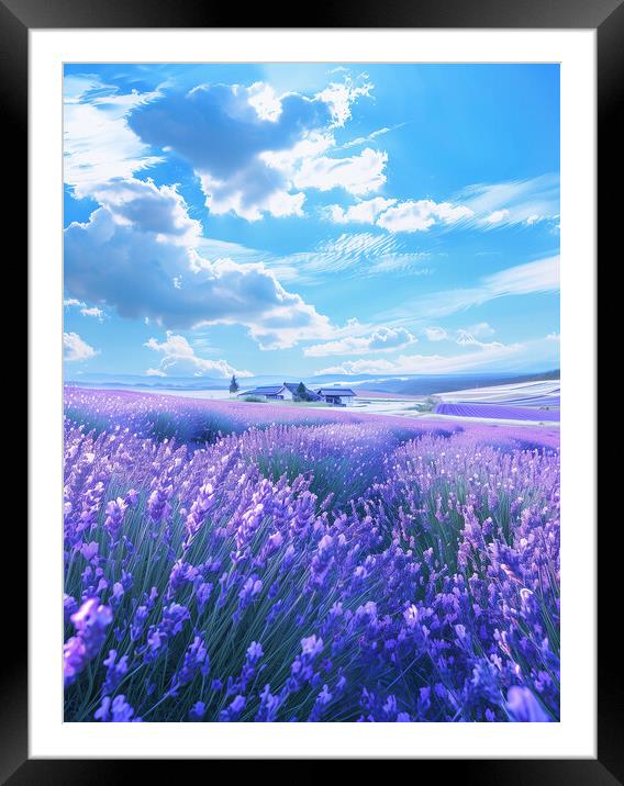 lavender Fields Provence France Framed Mounted Print by T2 